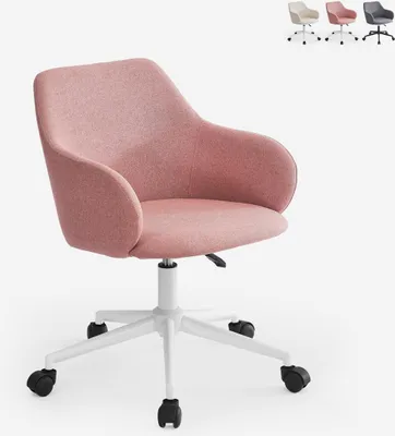 Immagine prodotto di Sedia girevole in tessuto con braccioli Office Homeoffice Kivri - Rosa