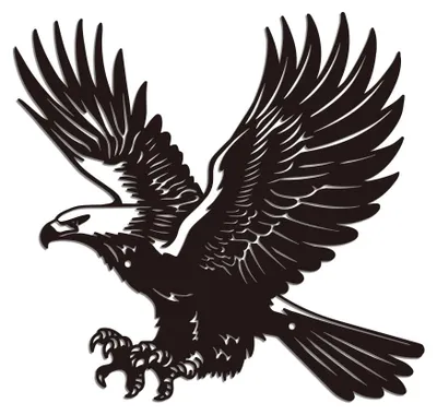 Metall-Wanddeko Adler, schwarz, 28,4 x 30 cm, Wandskulptur