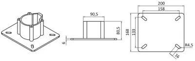 Image de Pied de chaise pivotant, fixe poli 45 cm , 1 pièce