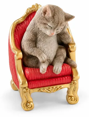 Produktbild von Werner Voß Dekofigur Katze auf Sessel, Polyresin, 20 cm, 56310, KI-generiertes Bild