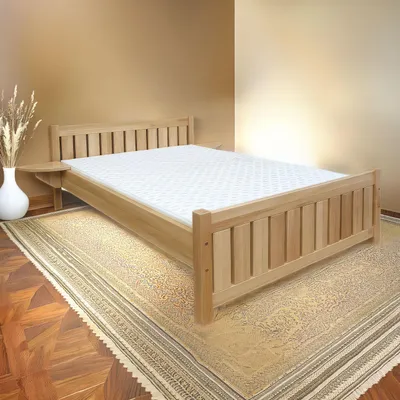 Produktbild von Einzelbett / Gästebett Buche massiv Vollholz natur 106, inkl. Lattenrost - Abmessung 140 x 200 cm