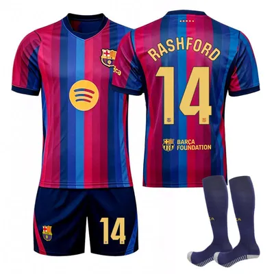 Produktbild von #14 RASHFORD 26-27 Barcelona home game (La Liga) football jersey for Kids and Adults SIZE:18