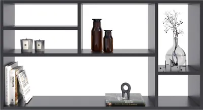 Produktbild von Per La Vita Wandregal Milano Schwarz – Schweberegale für Die Wand Moderne Wandregale Wohnzimmer Dekorativ Regal für Schlafzimmer Deko