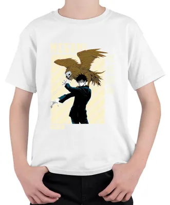Produktbild von MEGUMI Jujutsu Kaisen 呪術廻戦 Fushiguro Shikigami Anime Ästhetik Kinder T-Shirt, Weiß, 140