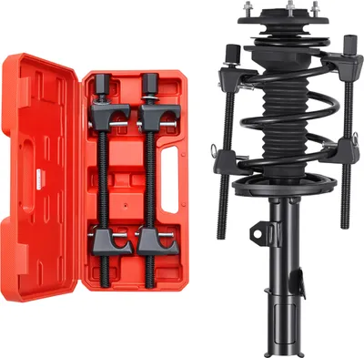Immagine prodotto di Compressore per puntoni VEVOR, confezione da 2 pezzi. Attrezzo per la compressione delle molle elicoidali per impieghi gravosi, portata 265 mm, per auto, camion, moto, nero, capacità di carico 1200 kg