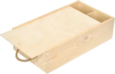 Produktbild von Weinkiste aus Holz mit Schiebedeckel - 35 x 21 x 11 cm