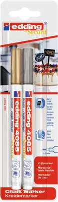 Produktbild von Kreidemarker edding 4085 2er-Blister sortiert Packung mit 10 Stück