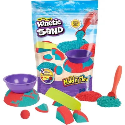 Zdjęcie produktu dla Kinetic Sand KNS ACK Mold N Flow SW GML, Piasek kinetyczny dla dzieci, 3 lat(a), Czerwony, Morski