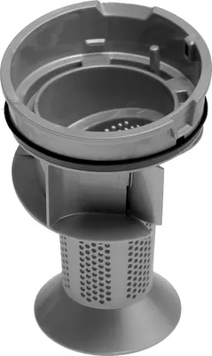 A gray plastic dust separator for a hand vacuum cleaner is shown against a white background.