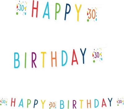 Image de Guirlande de confettis 30e anniversaire 180 x 138 cm 1 pièce
