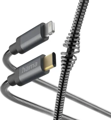 Produktbild von Hama Metall, 1,5 m, Lightning, USB C, Männlich, Männlich, Anthrazit