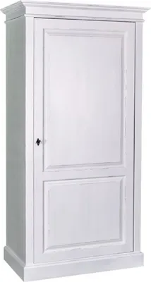 Produktbild von Casa Padrino Landhausstil Kleiderschrank Antik Weiß 100 x 67 x H. 200 cm - Massivholz Schlafzimmerschrank mit Tür - Landhausstil Schlafzimmermöbel