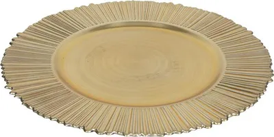 Produktbild von Unterteller metallisch gold gestreift Ø33cm