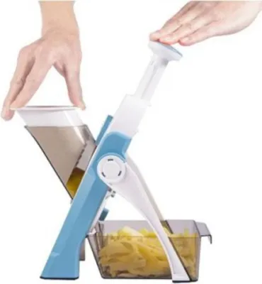 Image de Coupe-légumes à lames interchangeables - Râpe de cuisine universelle pour fruits, légumes, fromage et pommes de terre