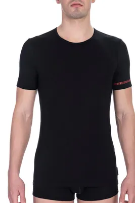 Produktbild von Herren T-Shirts, 2er-Pack, Rundhalsausschnitt, Baumwolle und Elasthan, Weiß, Schwarz, Blau