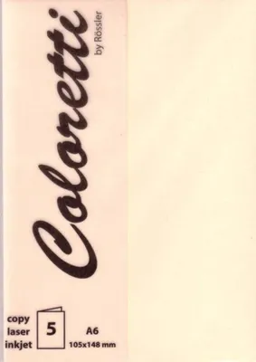 Produktbild von Rössler Papier 220706512 Coloretti Doppelkarte - A6 hoch, 5 Stück, creme