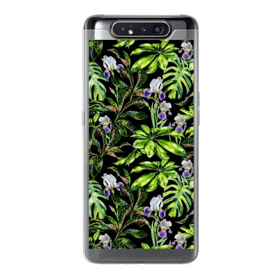 Produktbild von MuchoWow® Handyhülle Schutzhülle Hülle für Samsung Galaxy A80 Blume - Blätter - Muster Silikon Softcase Handy Hülle - Schutzdeckel