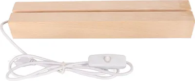 Image de Rectangle -LED -luminaires Afficher les bases de la lumière chaude USB -Frontière bois-artisanat pour verre cristal acrylique 24 cm / 9.45in