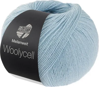 Produktbild von Lana Grossa Meilenweit 100 g WOOLYCELL 4-fach Sockengarn ohne Polyamidanteil 400 m Farbe 007 - Hellblau