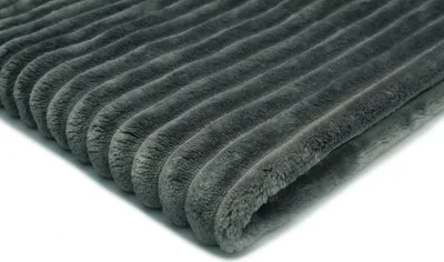 Image de Tricot rayé Minky, graphite 50 x 160 cm