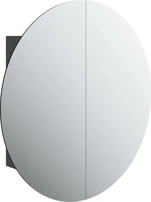 Obrázek produktu pro vidaXL Koupelnová skříňka s kulatým zrcadlem a LED diodami černá 54x54x17,5cm
