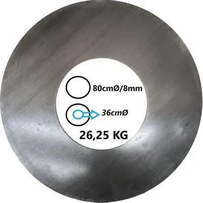 Obrázok produktu pre Kruhová grilovacia doska 80 cm, hrúbka 8 mm, na grilovanie a kempovanie