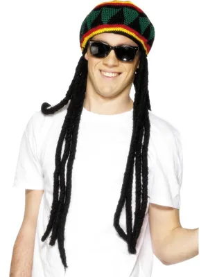 Produktbild von Rastaperücke Perücke Rasta Dreadlocks mit Mütze