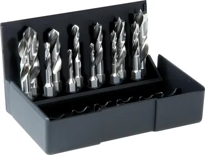 Produktbild von VÖLKEL 12tlg. Spiralbohrer-Bit-Satz Holz- und Metall-Spiralbohrer mit 1/4" Sechskantschaft - 67101