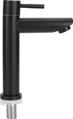 Obrázok produktu pre G1/2in z nehrdzavejúcej ocele Umývadlová batéria s jednou studenou vodou pre kúpeľňu WC BlackStraight Type (bez trubice)