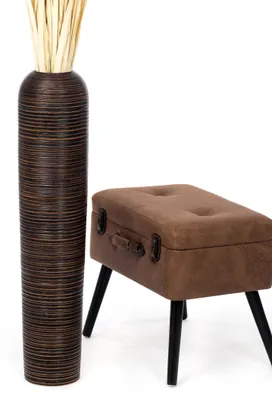 Produktbild von Leewadee Hohe Bodenvase 65 cm aus Mangoholz in braun
