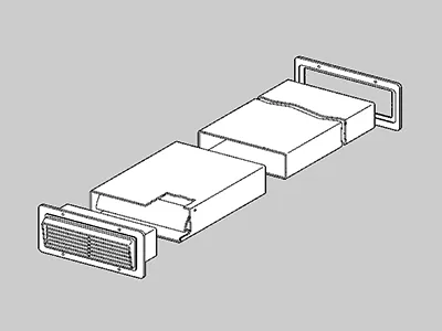 Produktbild von Naber T-GILÜF 4 System 125 Breitkanal-Mauerkasten, weiß  - Lüftungstechnik