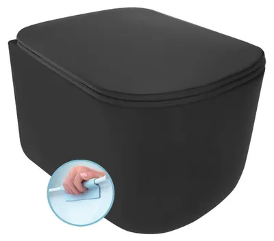 Produktbild von Kerasan TRIBECA Hänge-WC, Rimless, 35x54cm, schwarz matt