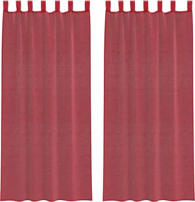 Produktbild von vidaXL Voile Vorhänge mit Schlaufen 2 Stk. Weinrot 140x225 cm