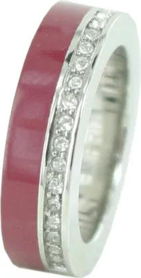 Produktbild von Esprit Damen Ring Edelstahl Marin 68 glam silber / rot ESRG11565J, Ringgröße:50 (15.9 mm Ø)
