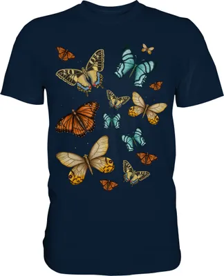 Produktbild von Natur Schmetterlinge T-Shirt – Navy / 4XL