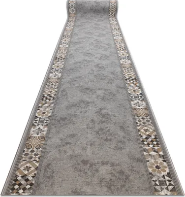 Obrázek produktu pro Pogumovaný běhoun MURCIA vzor Lisabonské obklady, Rám, protiskluzový šedá 100cm šedá 100x120 cm