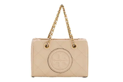 Produktbild von Tory Burch Fleming Soft Mini Chain Leder Tote Beige Handtasche