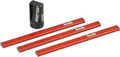 Produktbild von kwb 939290 Zimmermannsbleistifte mit Anspitzer, 4-tlg