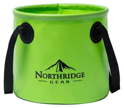 Imagen del producto de Cubo plegable de 15 litros, color verde, versátil, ideal para camping y jardinería