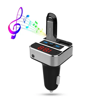 Immagine prodotto di Trasmettitore FM con connessione bluetooth per auto, 2x USB + vivavoce - 8592718023645