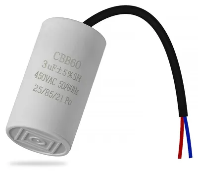 Obrázok produktu pre Kondenzátor na rozbehovanie motora, 450 V, 3 µF, s káblami