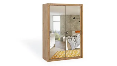 Produktbild von Bono Schwebetürenschrank 150 cm mit Spiegel, Artisan-Eiche