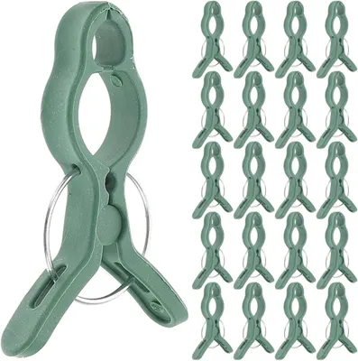Imagen del producto de Clips para plantas, tamaño grande, 50 unidades, color verde oscuro, para tomates y plantas trepadoras