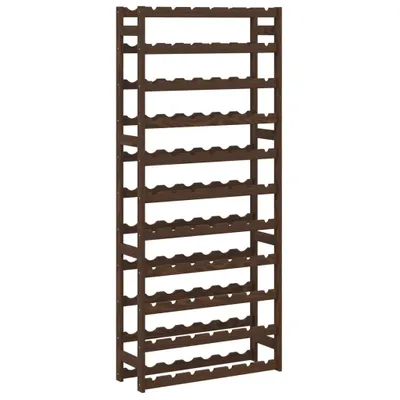Image de Casier à bouteilles pour 77 bouteilles marron bois pin solide