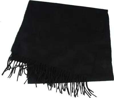 Weich/Cashmere100%/Fransenschal Uni-Farbe von Hut Breiter  in schwarz