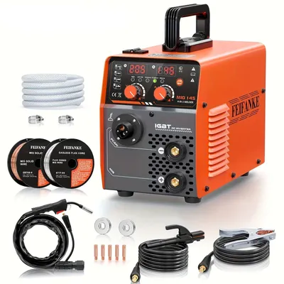 Immagine prodotto di Apparecchio di saldatura – Multifunzione 4-in-1 – MIG/MAG – TIG – MMA – 145 Ampere – Display LED – Tecnologia sinergica