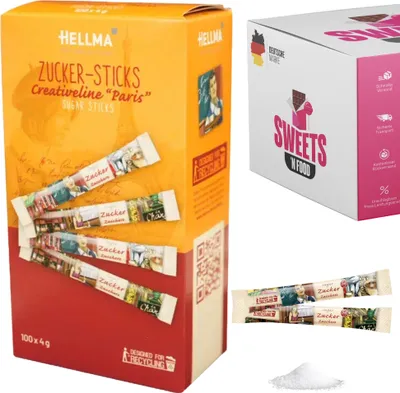 Obrázok produktu pre HELLMA 60125531 HELLMA Creativeline Zuckersticks, 100 x 4,0 g