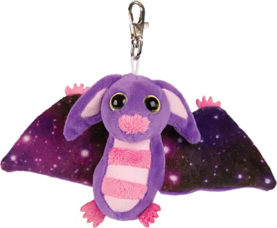 Produktbild von Schlüsselanhänger Plüschtier Fledermaus 18cm, lila rosa, Kuscheltiere Stofftiere Karabinerhaken