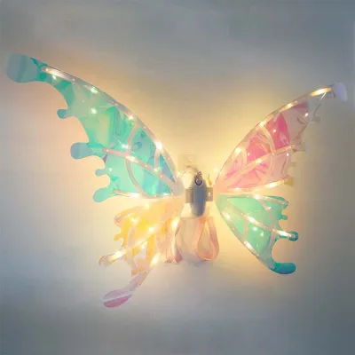 A decorative butterfly wing accessory with LED lights.