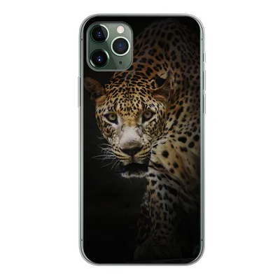Produktbild von MuchoWow® Handyhülle Schutzhülle Hülle für iPhone 11 Pro Max Leopard - Wilde Tiere - Licht Silikon Softcase Handy Hülle - Schutz